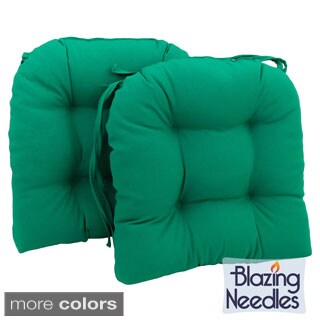 Blazing Needles 16-inch U-Shaped Twill Dining Chair Cushions (Set of 2)