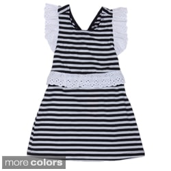 Funkyberry Girls' Strapped Back Nautical Dress
