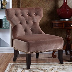 Waterloo Taupe Tufted Accent Chair