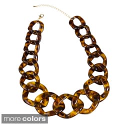 NEXTE Jewelry Goldtone Tortoise Shell or Bone Lucite Link Necklace