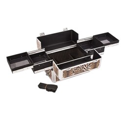 Sunrise Brown Leopard Aluminum Makeup Case