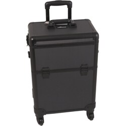 Sunrise Black Dot Rolling Aluminum Makeup Case