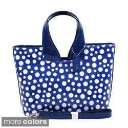 Dasein Glossy Polka Dot Satchel Bag