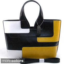 Dasein Retro Colorblock Satchel Bag