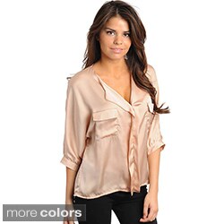 Stanzino Women's Draped Button-down Blouse