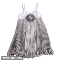 Paulinie Girls Sleeveless Pleated Fancy Dress