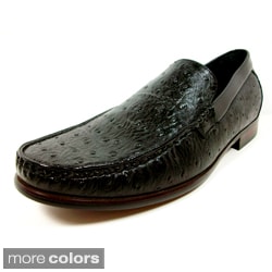 Ferro Aldo Men's Ostrich Textured Dress Loafers