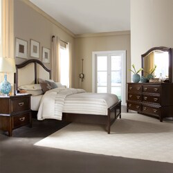 Isabel Dark Cherry Brown Transitional 4-piece Queen-size Bedroom Set
