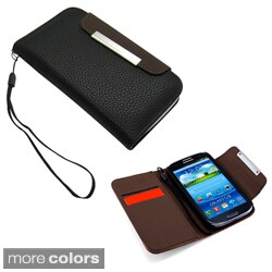 GEARONIC Flip Wallet Leather Case Cover for Samsung Galaxy S3/SIII