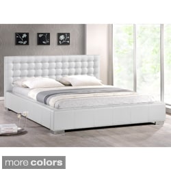 Baxton Studio Madison White Modern Full-size Bed with Upholstered Headboard
