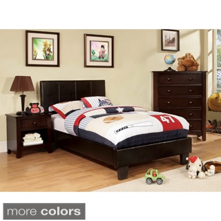 Sale Price Furniture of America Kutty Modern Twin Size Padded Leatherette Platform Bed