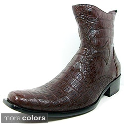 Ferro Aldo Men's Crocodile Textured Cowboy Boots