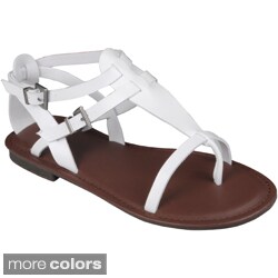 Journee Collection Women's 'Cable-14' T-strap Flat Sandals