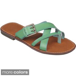 Journee Collection Women's 'Cable-16' Buckle Accent Slide Sandals