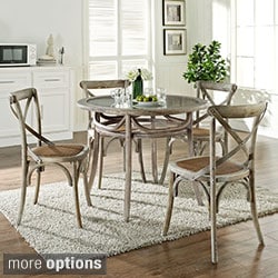 Gear Rustic Grey Country Wooden Chair and Table Dining Set Today $919