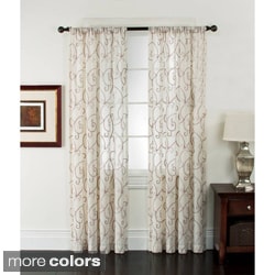 Riverhead Linen Embroidered Curtain Panel Pair