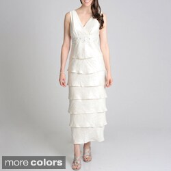 R & M Richards Women's Shutter Pleat Gown