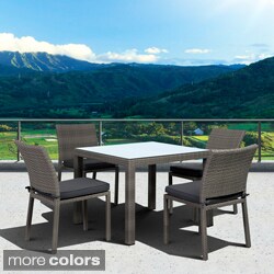 Liberty Grey Wicker Stacking Side Chairs (Set of 4)