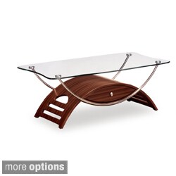 Arched Base Tempered Glass Top Coffee Table