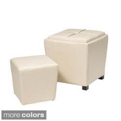 Metro Faux Leather Ottoman 2-piece Set