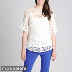 Focus Lifestyle Women's Openwork Crocheted Sweater