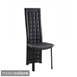 Long Back Tufted Leatherette Dining Chair