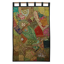@@@ >  Handcrafted Cotton 'Jewels of India' Beaded Wall Hanging (India)