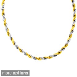 Goldplated Stainless Steel Twist Rope Chain Necklace