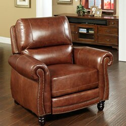 Abbyson Living Baron Hand Rubbed Pushback Leather Recliner