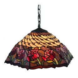 Amora Lighting Tiffany Style Tulips Hanging Lamp