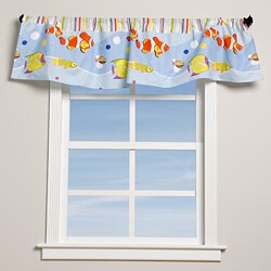 Ocean Fish and Stripe Combo Valance