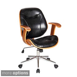 'Rigdom' Stained Bentwood Upholstered Desk Chair