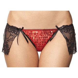 Rene Rofe Black/ Red Skirted Split-side G-String-Image