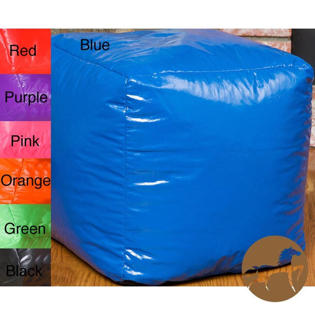 Christopher Knight Home Parker Vinyl Bean Bag Cube Ottoman