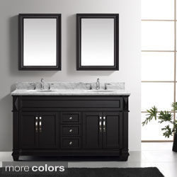 Virtu USA Victoria 60-Inch Double Sink Bathroom Vanity Set