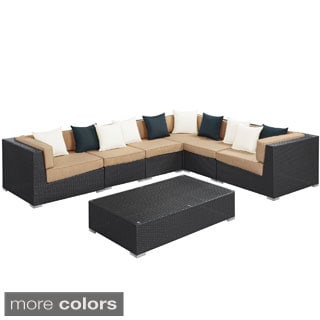 Find Shop Lambid Outdoor Patio 7-piece Espresso Sectional Set