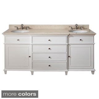 Special Offers Avanity Windsor 72-inch Double Vanity in White Finish with Dual Sinks and Top