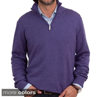 Luigi Baldo Italian Made Men's Cashmere/Silk 1/4 Zip Sweater
