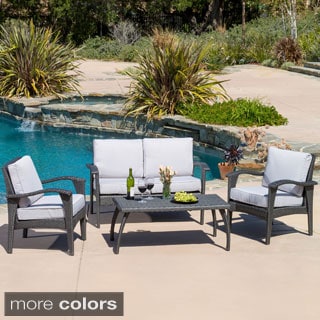 Cheap Christopher Knight Home Honolulu Outdoor 4-piece Wicker Seating Set and Cushions