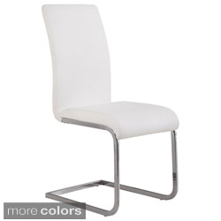 --->  Amanda Modern Leather Side Chair (Set of 2)