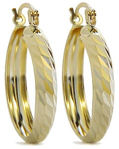 14k Yellow Gold Swiss-Cut Hoop Earrings