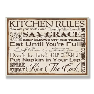 Low Price 'Kitchen Rules' Oversized Typography Wall Plaque