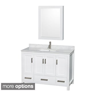 (^ ^)// Sheffield White Wood 1-hole 48-inch Single Vanity