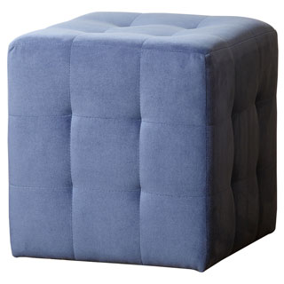 ABBYSON LIVING Blue Davis Tufted Velvet Ottoman