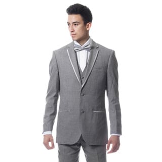 Ferrecci Mens Premium Slim Fit 3-piece Grey Tuxedo Suit-Image