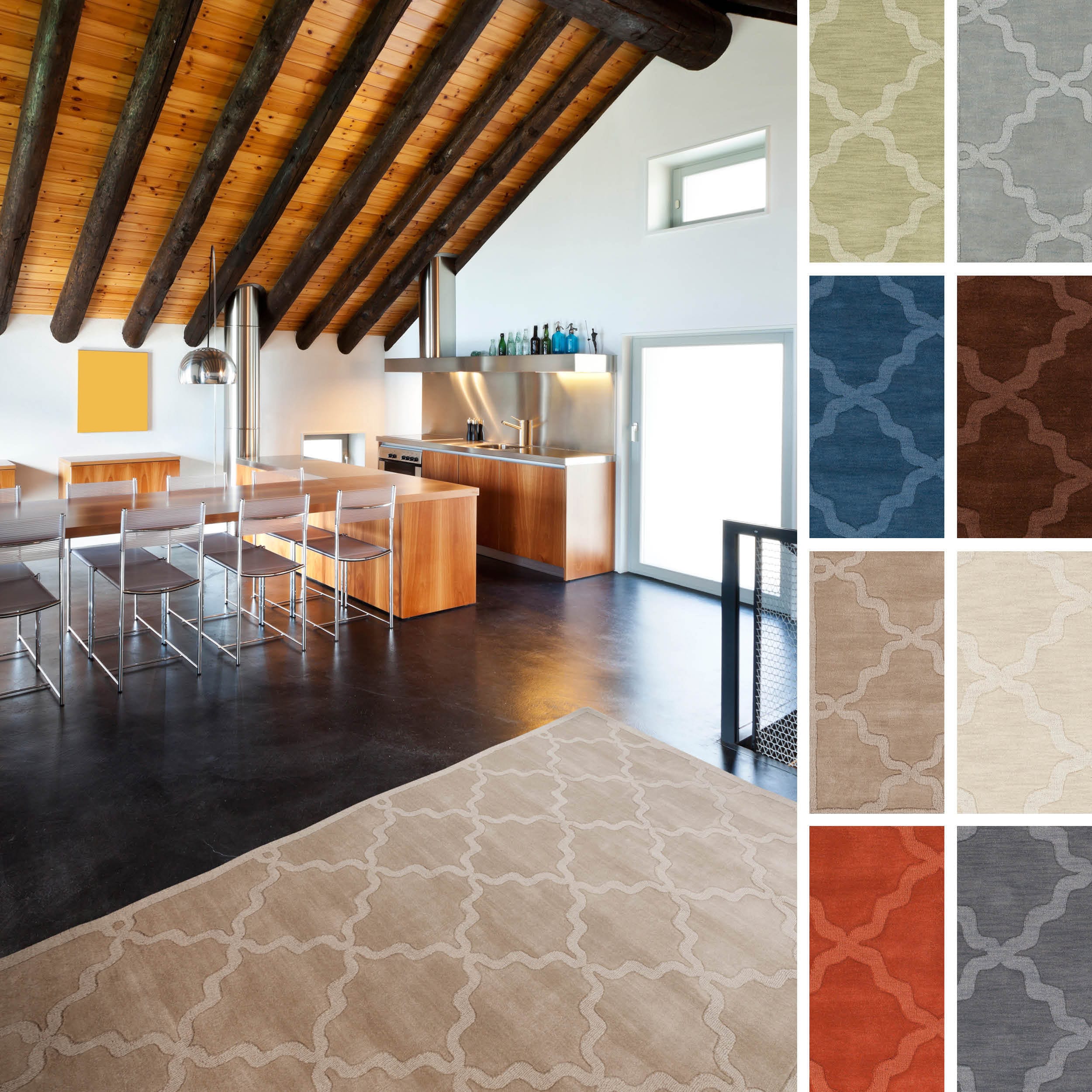 See Reviews Artistic Weavers Hand-woven Amy Tone-on-Tone Lattice Wool Area Rug (9' x 12')