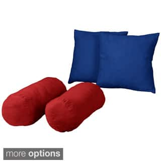 Better Fit Better Comfort Twill/ Soft Suede 18-inch Square/ Bolster Throw Pillows (Set of 2)-Image