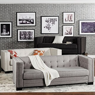 INSPIRE Q Hamilton Linen Button-tufted Sofa