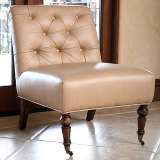 ABBYSON LIVING Monica Pedersen Camel Tufted Leather Chair by