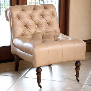 ABBYSON LIVING Monica Pedersen Camel Full Tufted Leather Chair by